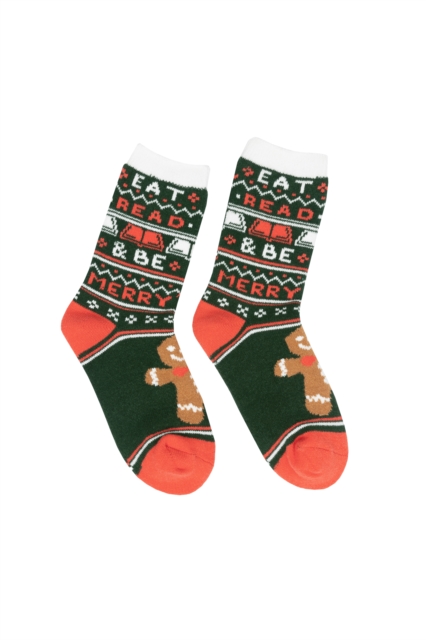 Eat, Read, & Be Merry Cozy Socks - Small, ZY Book
