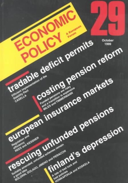 Economic Policy : A European Forum No. 29, Paperback Book