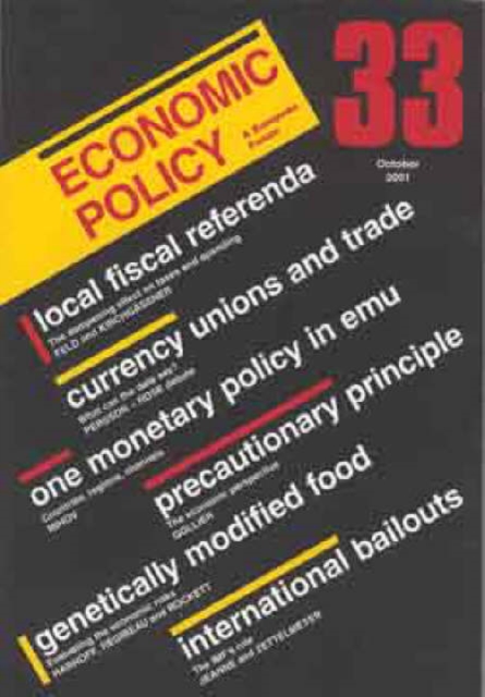 Economic Policy : A European Forum No. 33, Paperback Book