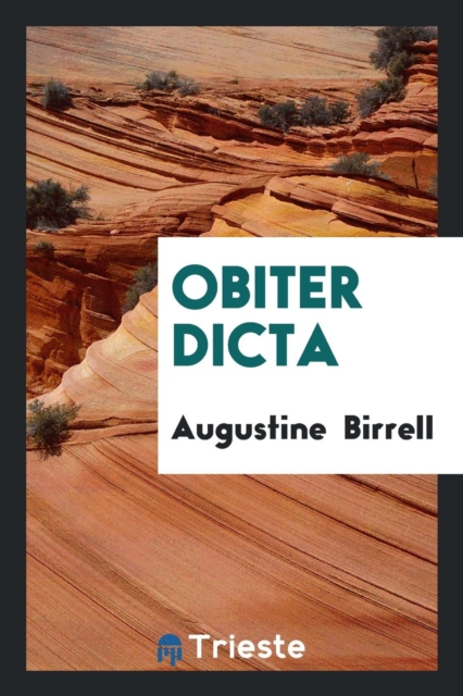 Obiter Dicta, Paperback Book