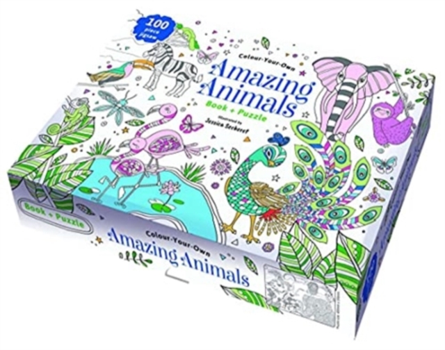 Colour Your Own Amazing Animals Book + Puzzle, Paperback / softback Book