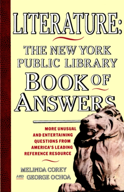 Literature: New York Public Library Book of Answers, Paperback / softback Book