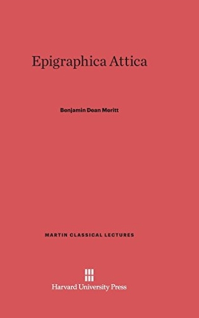Epigraphica Attica, Hardback Book