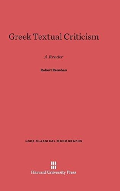 Greek Textual Criticism : A Reader, Hardback Book