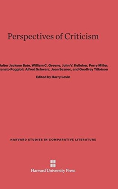 Perspectives of Criticism, Hardback Book