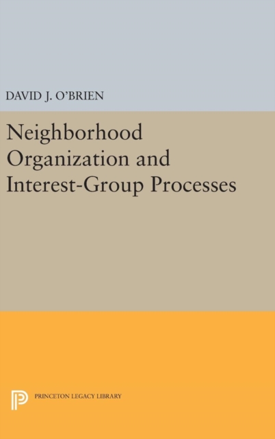 Neighborhood Organization and Interest-Group Processes, Hardback Book