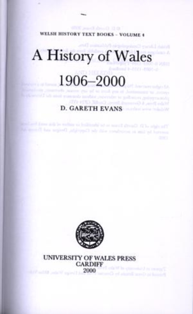 A History of Wales 1906-2000, Hardback Book