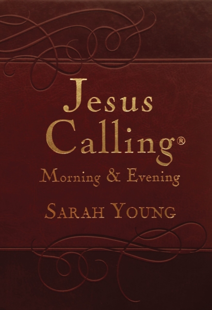 Jesus Calling Morning and Evening, Brown Leathersoft Hardcover, with Scripture References, Hardback Book