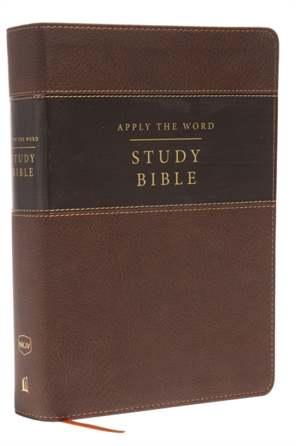 NKJV, Apply the Word Study Bible, Large Print, Leathersoft, Brown, Red Letter Edition : Live in His Steps, Leather / fine binding Book