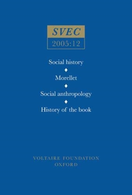 Social History; Morellet; Social Anthropology; History of the Book, Paperback / softback Book