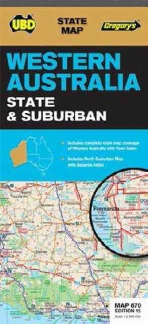 Western Australia State & Suburban Map 670 15th ed, Sheet map, folded Book
