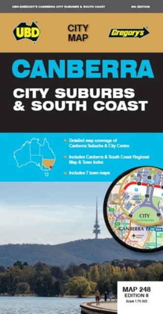 Canberra City Suburbs & South Coast Map 248 8th ed, Sheet map, folded Book