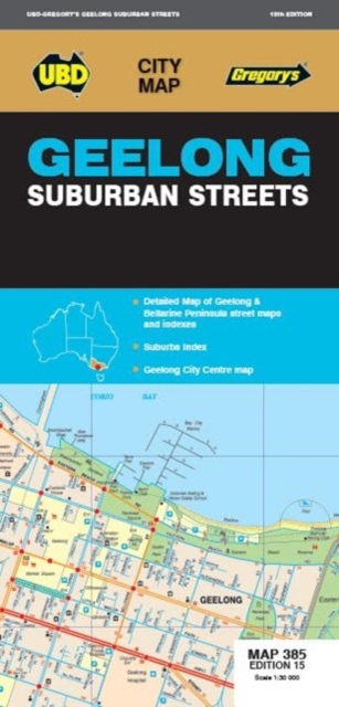 Geelong Suburban Streets Map 385 15th, Sheet map, folded Book