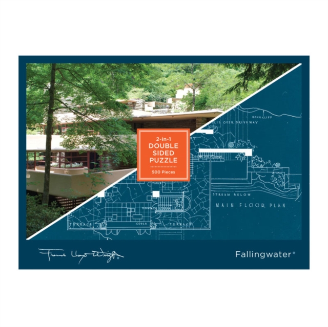 Frank Lloyd Wright Fallingwater 2-sided 500 Piece Puzzle, Jigsaw Book