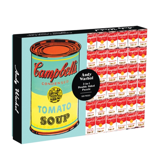 Andy Warhol Soup Can 2-sided 500 Piece Puzzle, Jigsaw Book