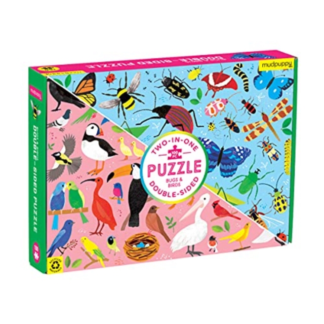 Bugs & Birds 100 Piece Double-Sided Puzzle, Jigsaw Book