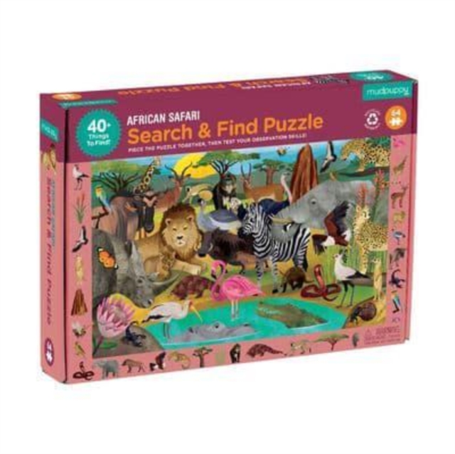 African Safari Search & Find Puzzle, Jigsaw Book
