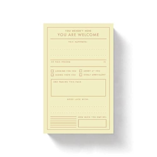 You Are Welcome Memo Pad, Other printed item Book