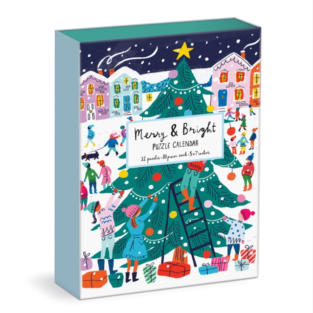 Louise Cunningham Merry and Bright 12 Days of Christmas Advent Puzzle Calendar, Jigsaw Book