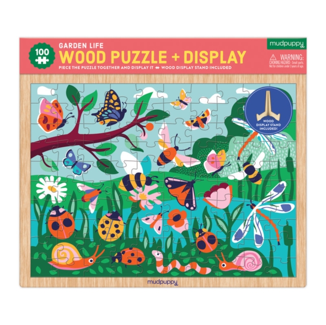 Garden Life 100 Piece Wood Puzzle + Display, Jigsaw Book