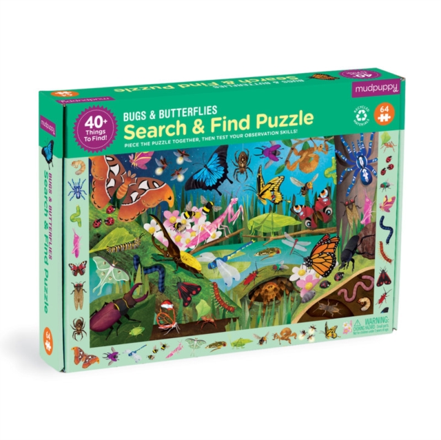 Bugs & Butterflies 64 Piece Search & Find Puzzle, Jigsaw Book