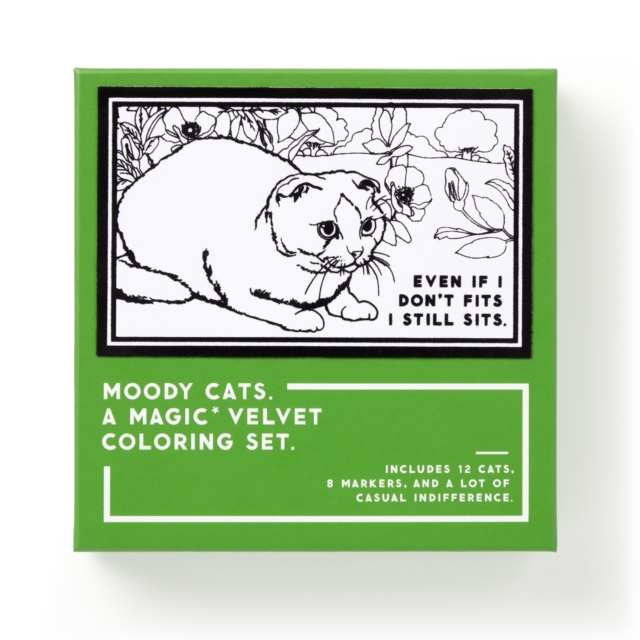 Moody Cats Magic Velvet Coloring Set, Kit Book