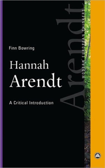 Hannah Arendt : A Critical Introduction, Hardback Book