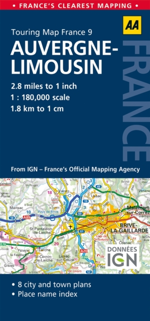 9. Auvergne & Limousin : AA Road Map France, Sheet map, folded Book