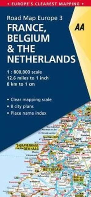 3. France, Belgium & the Netherlands : AA Road Map Europe, Sheet map, folded Book