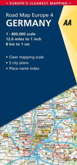 4. Germany : AA Road Map Europe, Sheet map, folded Book