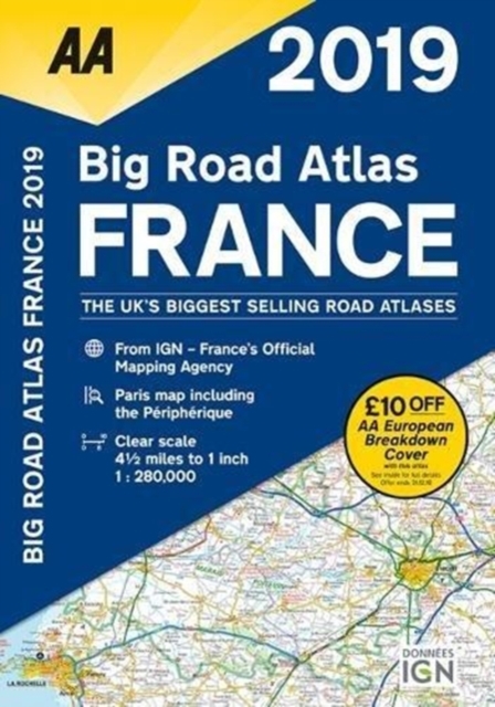 AA Big Road Atlas France 2019, Paperback / softback Book