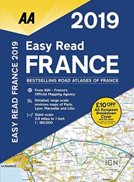 AA Easy Read Atlas France 2019, Paperback / softback Book
