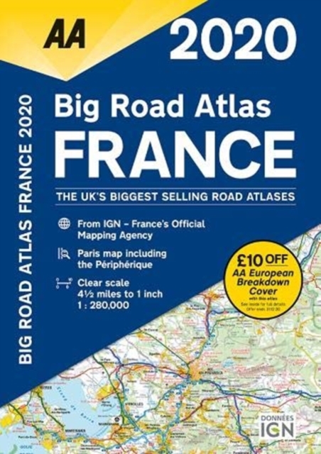 AA Big Road Atlas France 2020, Paperback / softback Book