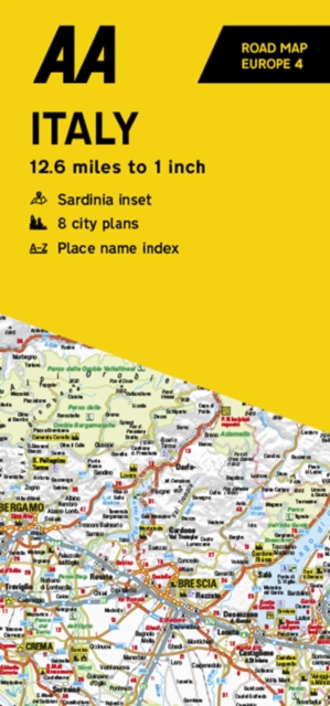 AA Road Map Italy, Sheet map, folded Book