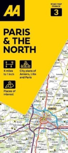 AA Road Map Paris & The North, Sheet map, folded Book