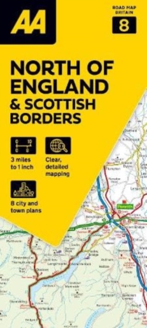 AA Road Map North of England & Scottish Borders, Sheet map, folded Book