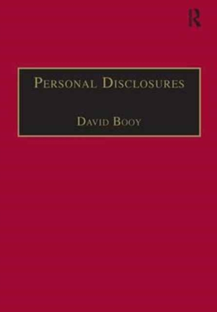 Personal Disclosures : An Anthology of Self-Writings from the Seventeenth Century, Hardback Book