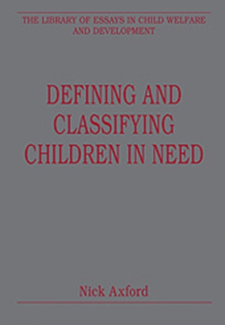 Defining and Classifying Children in Need, Hardback Book