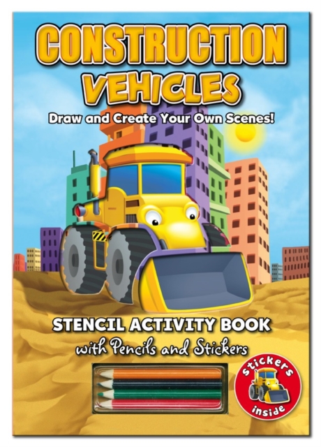 Activity Stencil Books - Construction Vehicles : Colouring & Activity, Novelty book Book