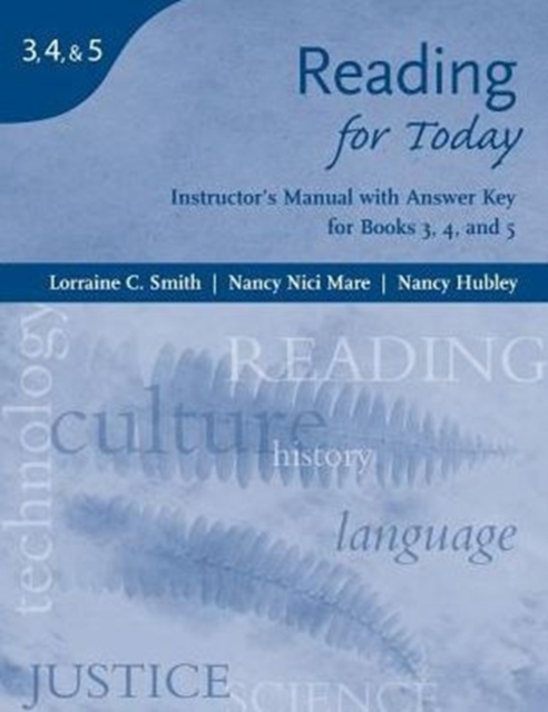 Instructor's Manual for Reading for Today: Issues for Today/Concepts  for Today/Topics for Today, Paperback / softback Book