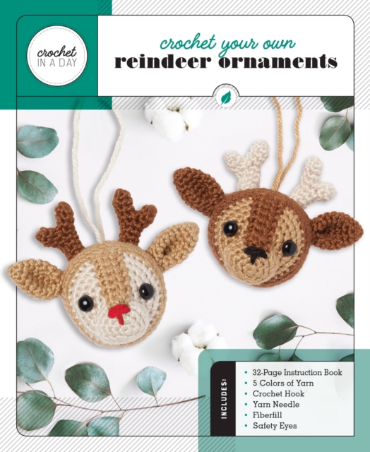 Crochet Your Own Reindeer Ornaments, Kit Book