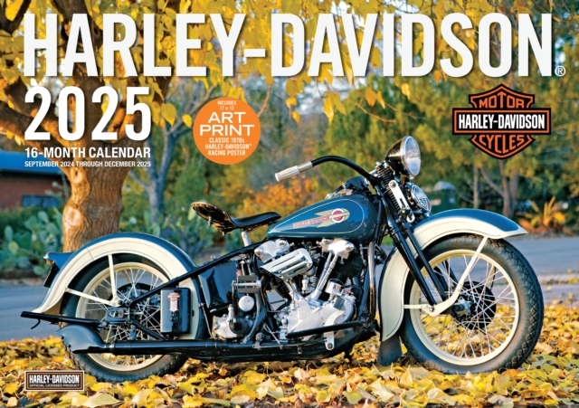 Harley-Davidson 17x12 2025 : 16-Month Calendar--September 2024 through December 2025, Calendar Book