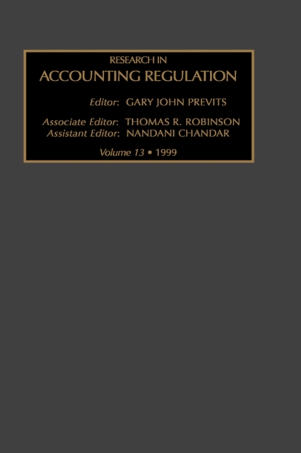 Research in Accounting Regulation : Volume 13, Hardback Book