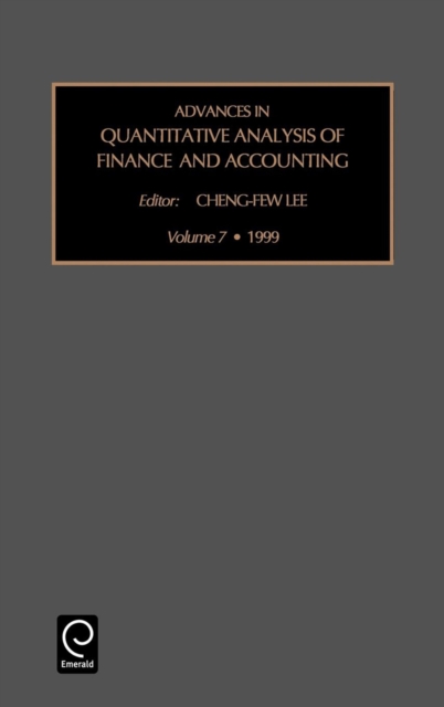 Advances in Quantitative Analysis of Finance and Accounting, Hardback Book