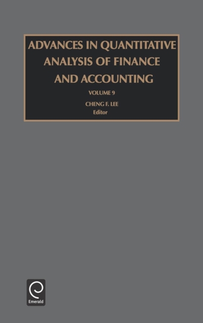 Advances in Quantitative Analysis of Finance and Accounting, Hardback Book
