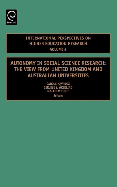 Autonomy in Social Science Research : The View from United Kingdom and Australian Universities, Hardback Book