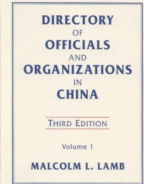 Directory of Officials and Organizations in China, Hardback Book