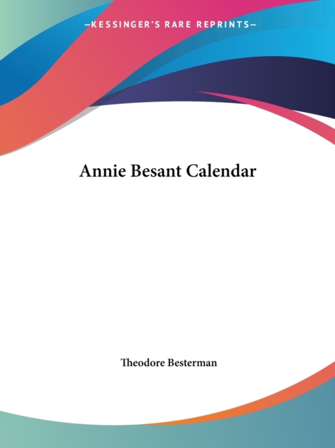 Annie Besant Calendar (1927), Paperback / softback Book