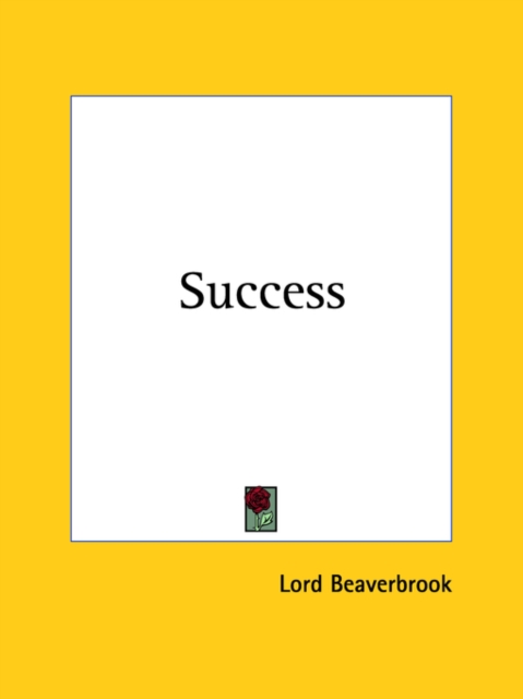 Success (1922), Paperback Book