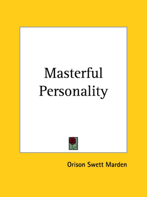 Masterful Personality (1923), Paperback Book
